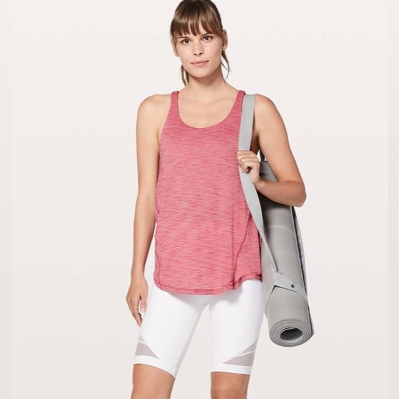 Lululemon Movement To Movement 2 in 1 Tank Top Heathered Pink Color Size 8 - Picture 11 of 13